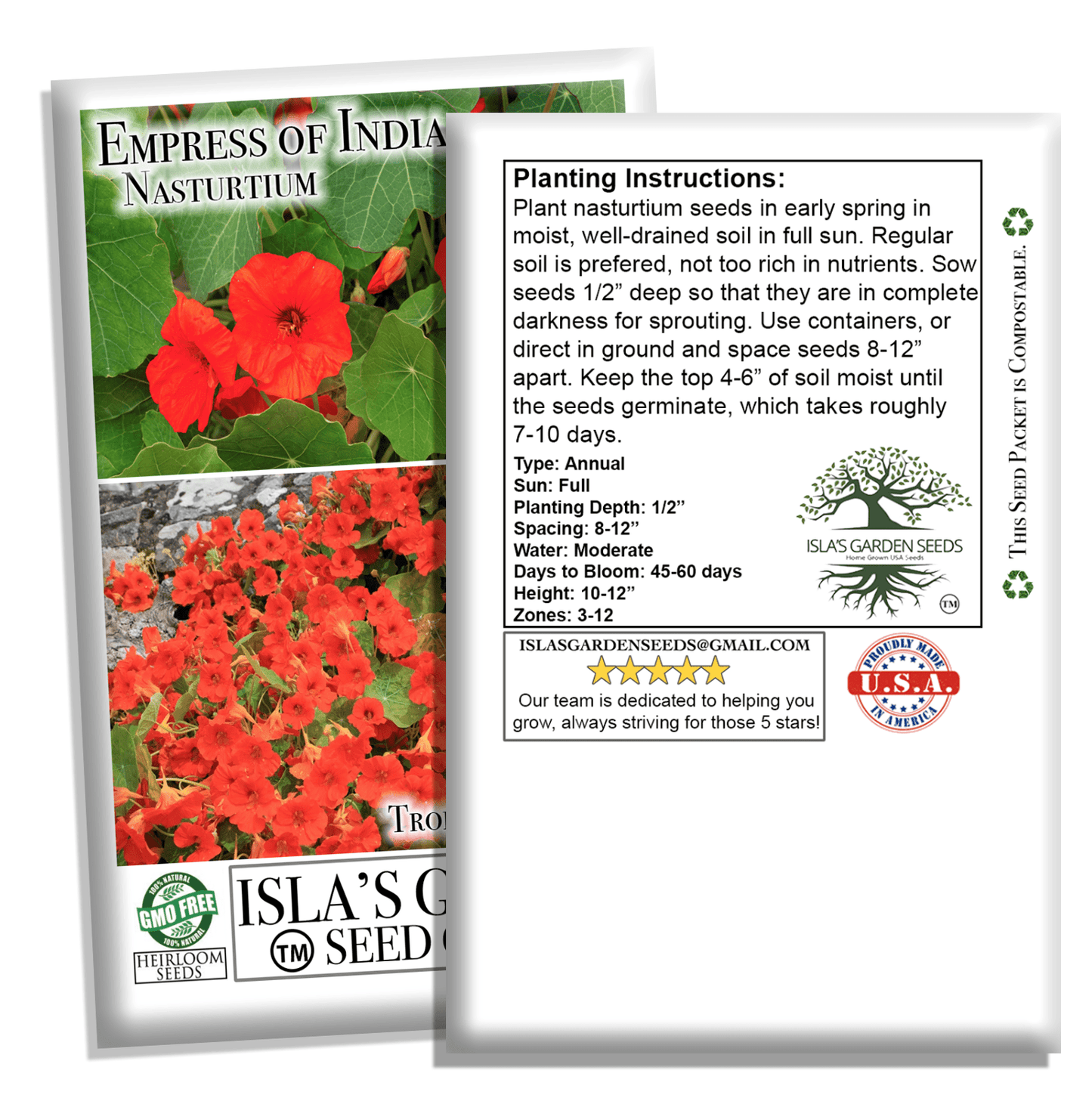 Empress of India Nasturtium | 50 Seeds/Pk