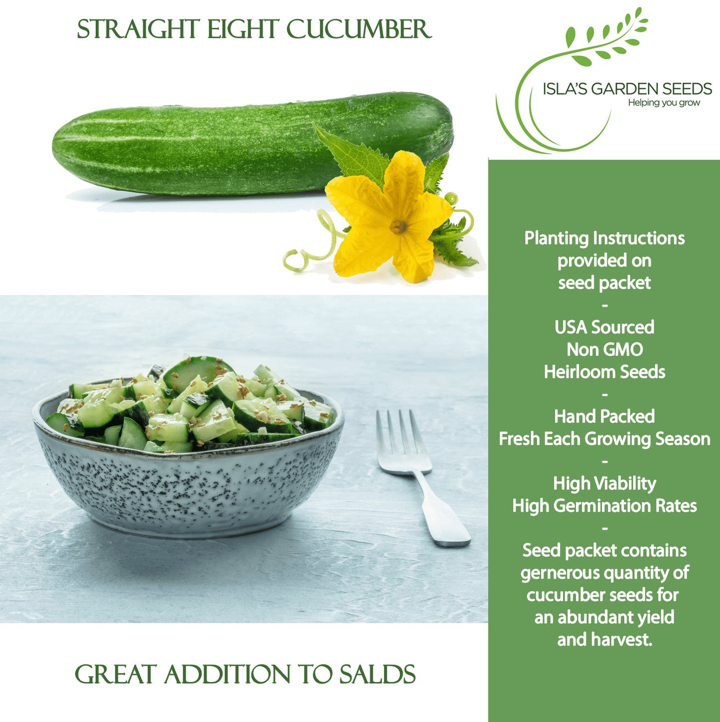 Straight Eight Cucumber | 100 Seeds/Pk