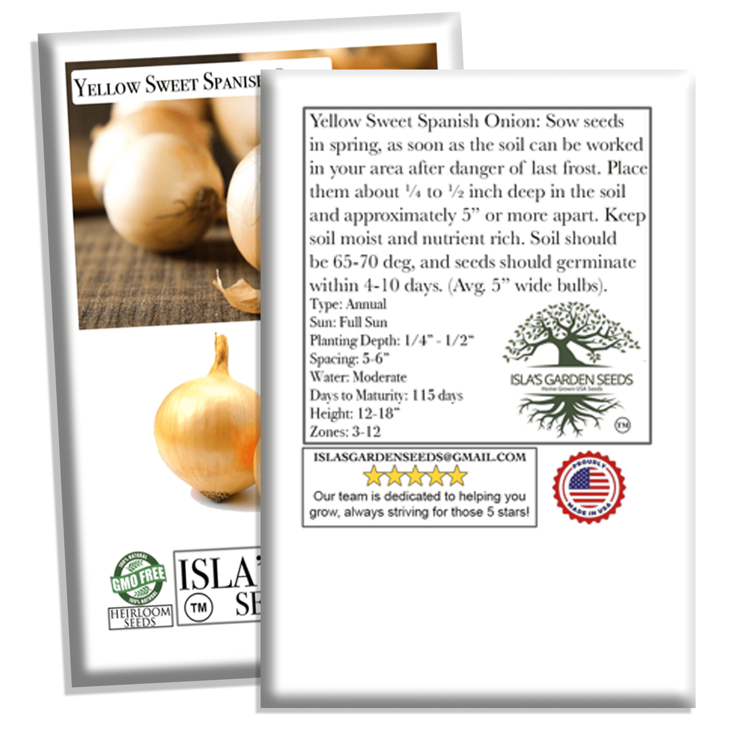 Yellow Sweet Spanish Onion | 750 Seeds/Pk