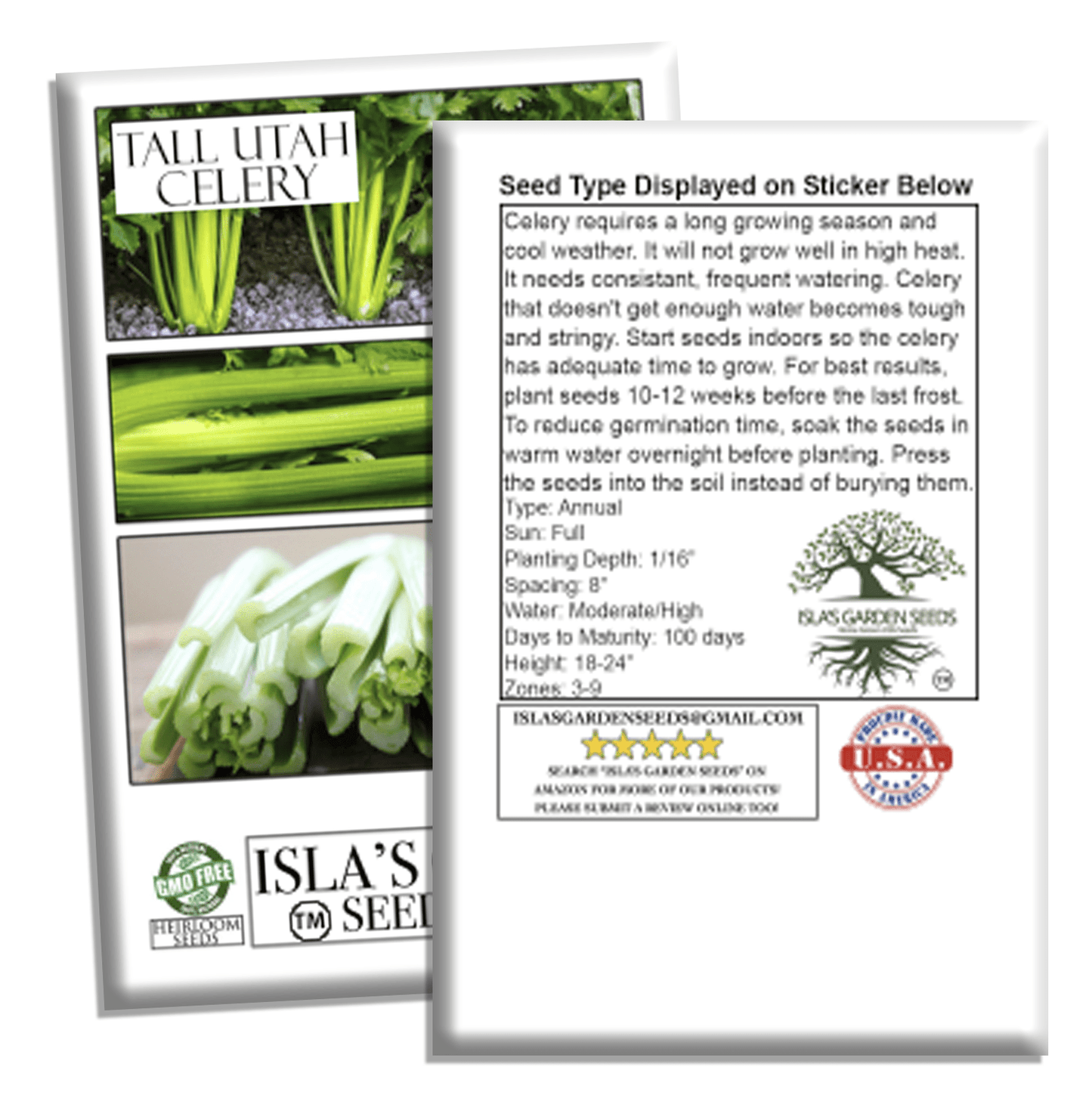 Celery Tall Utah 52-70 Improved | 2,000 Seeds/Pk
