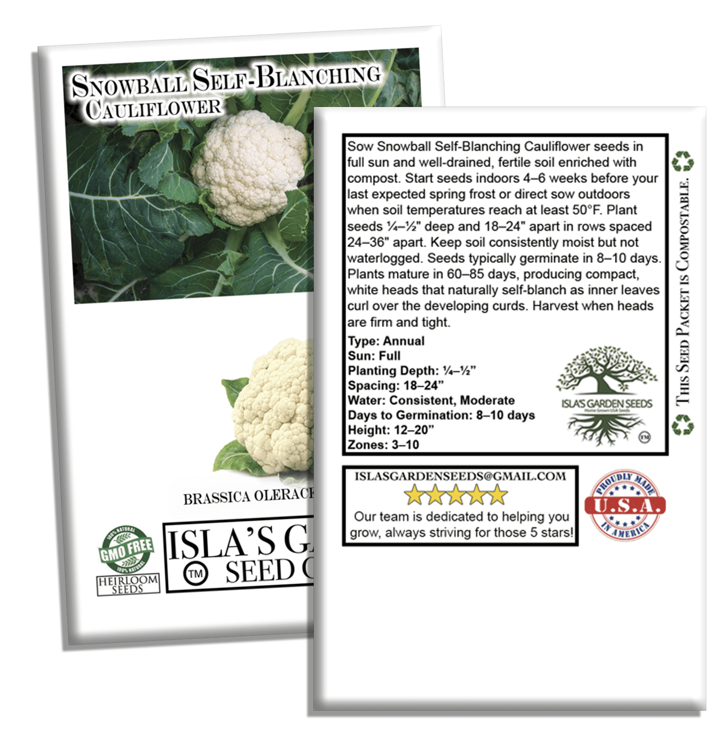 Snowball Self Blanching Cauliflower | 1,000 Seeds/Pk