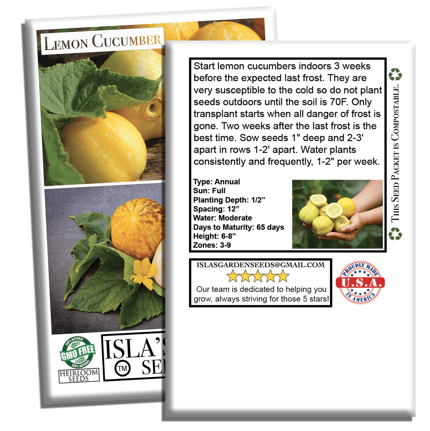 Lemon Cucumber | 125 Seeds/Pk