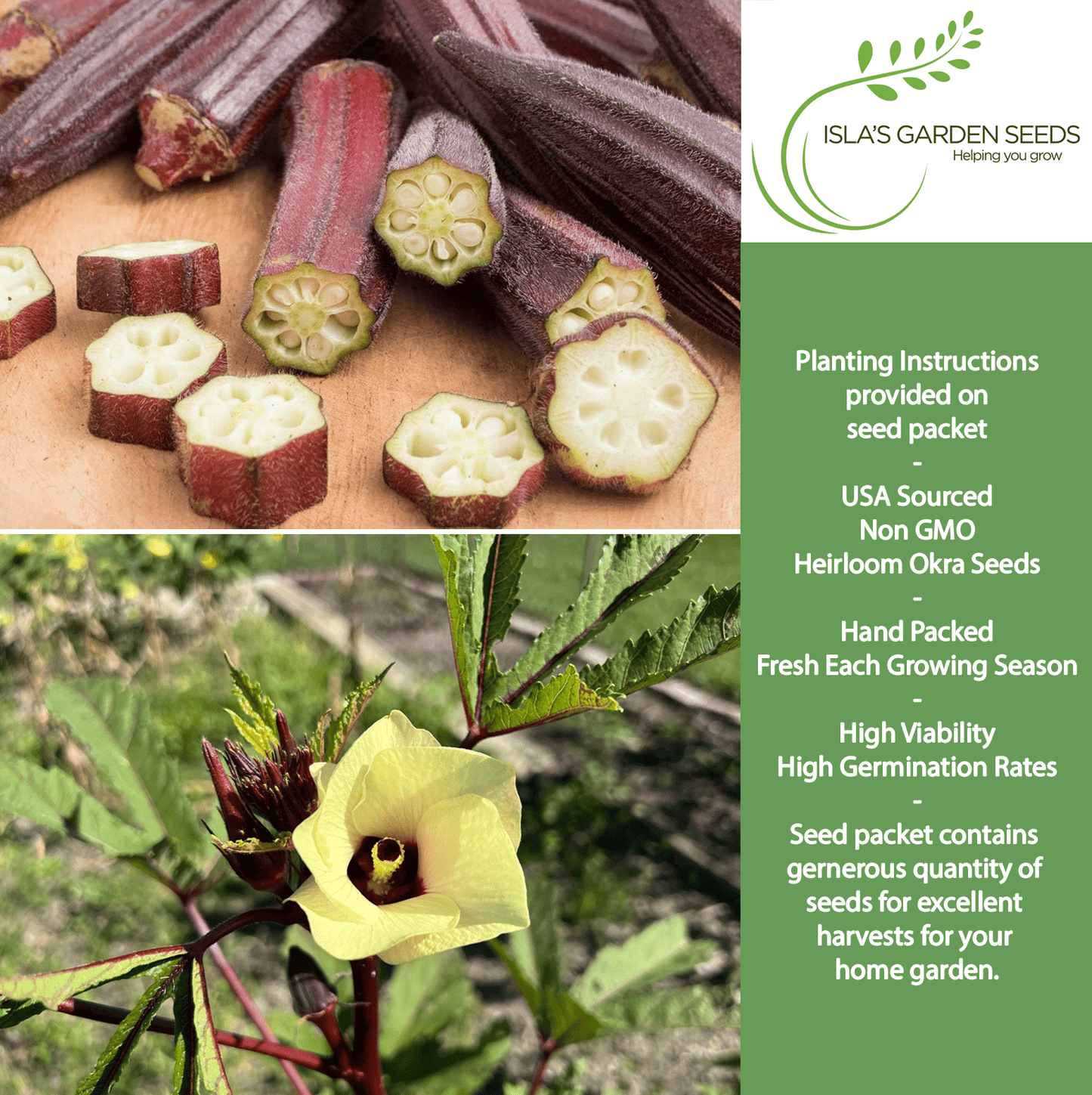 Red Burgundy Okra | 100 Seeds/Pk