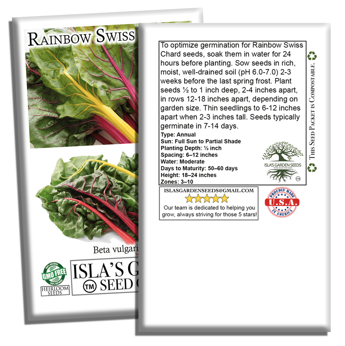 Swiss Chard Rainbow | 300 Seeds/Pk
