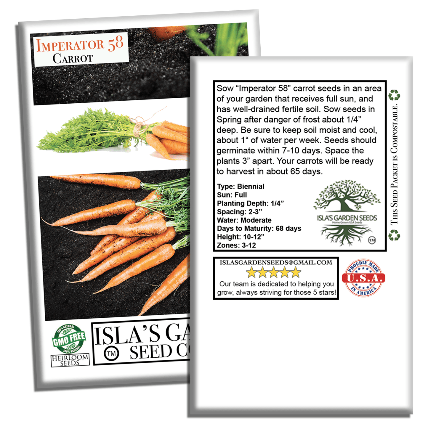 Imperator 58 Carrots | 400 Seeds/Pk