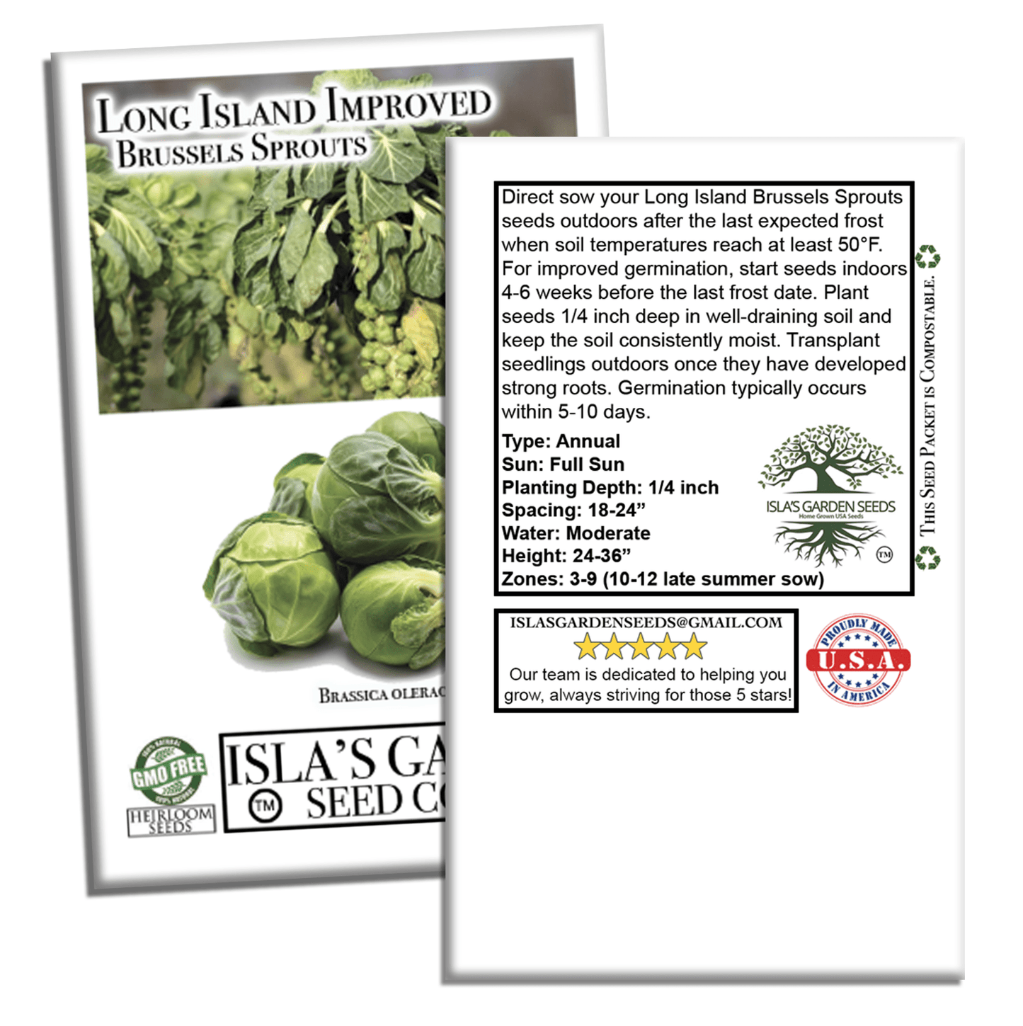 Long Island Improved Brussels Sprouts | 200 Seeds/Pk