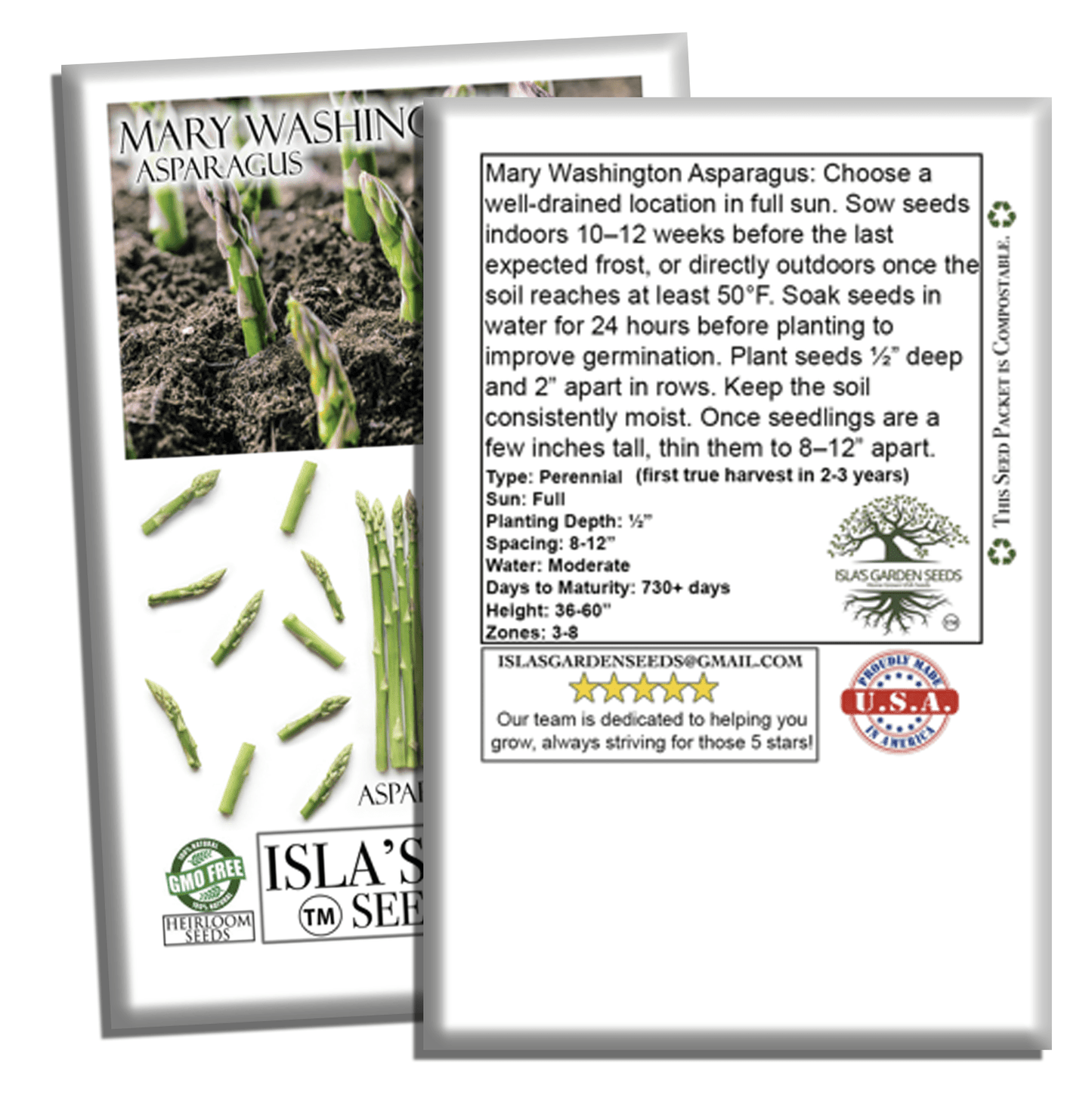 Mary Washington Asparagus | 125 Seeds/Pk