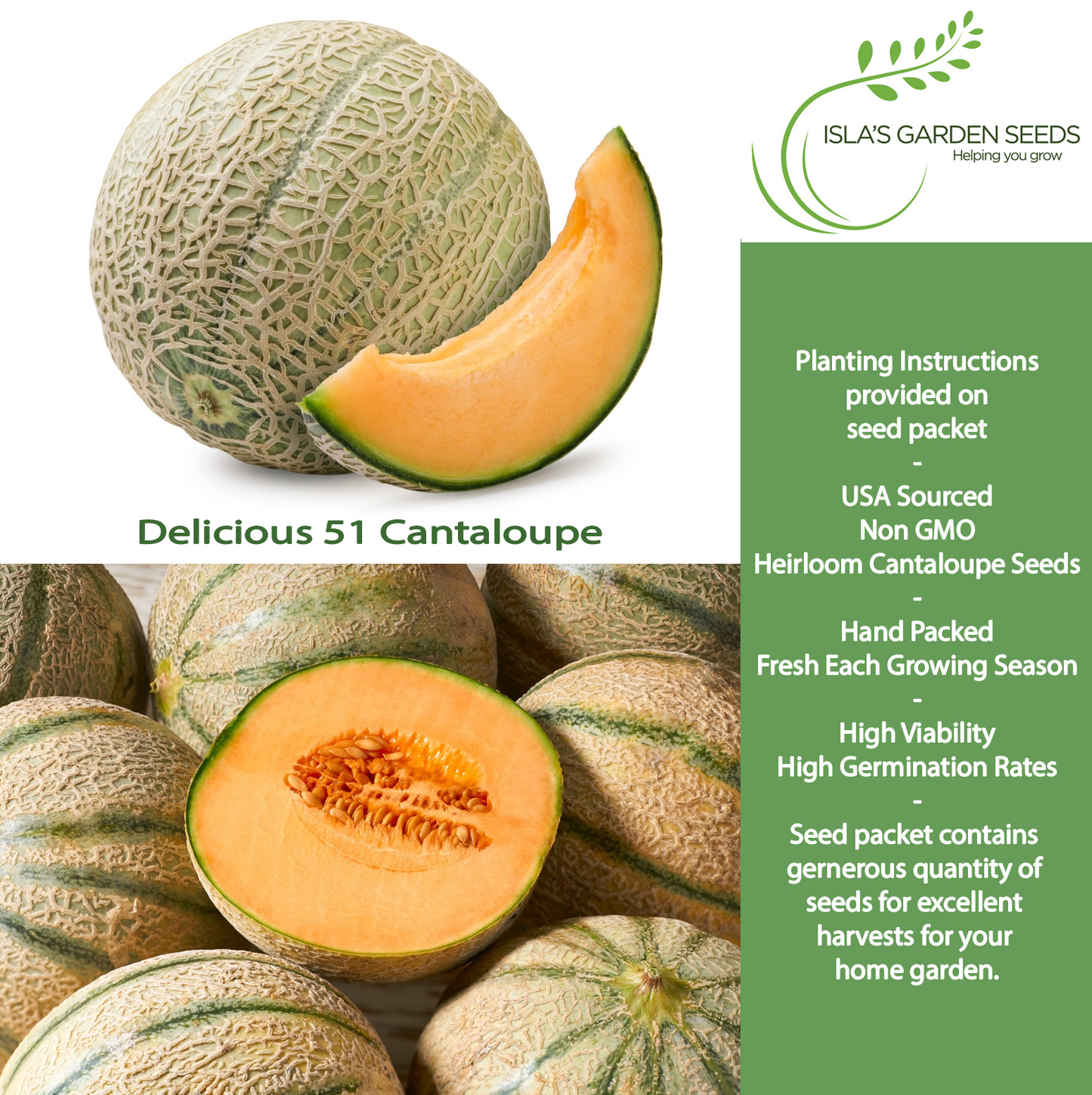 Delicious 51 Cantaloupe | 50 Seeds/Pk