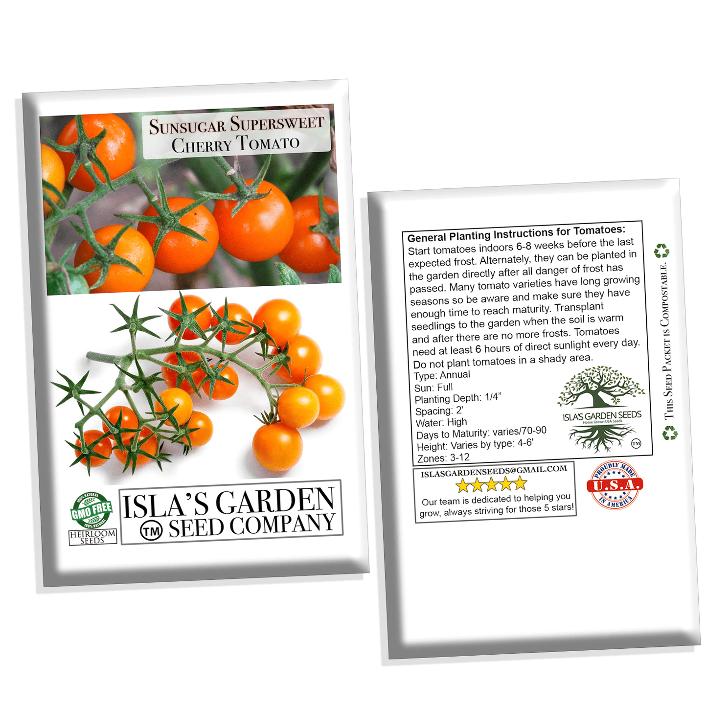 Sunsugar Supersweet Tomato, 25 Seeds/ PK