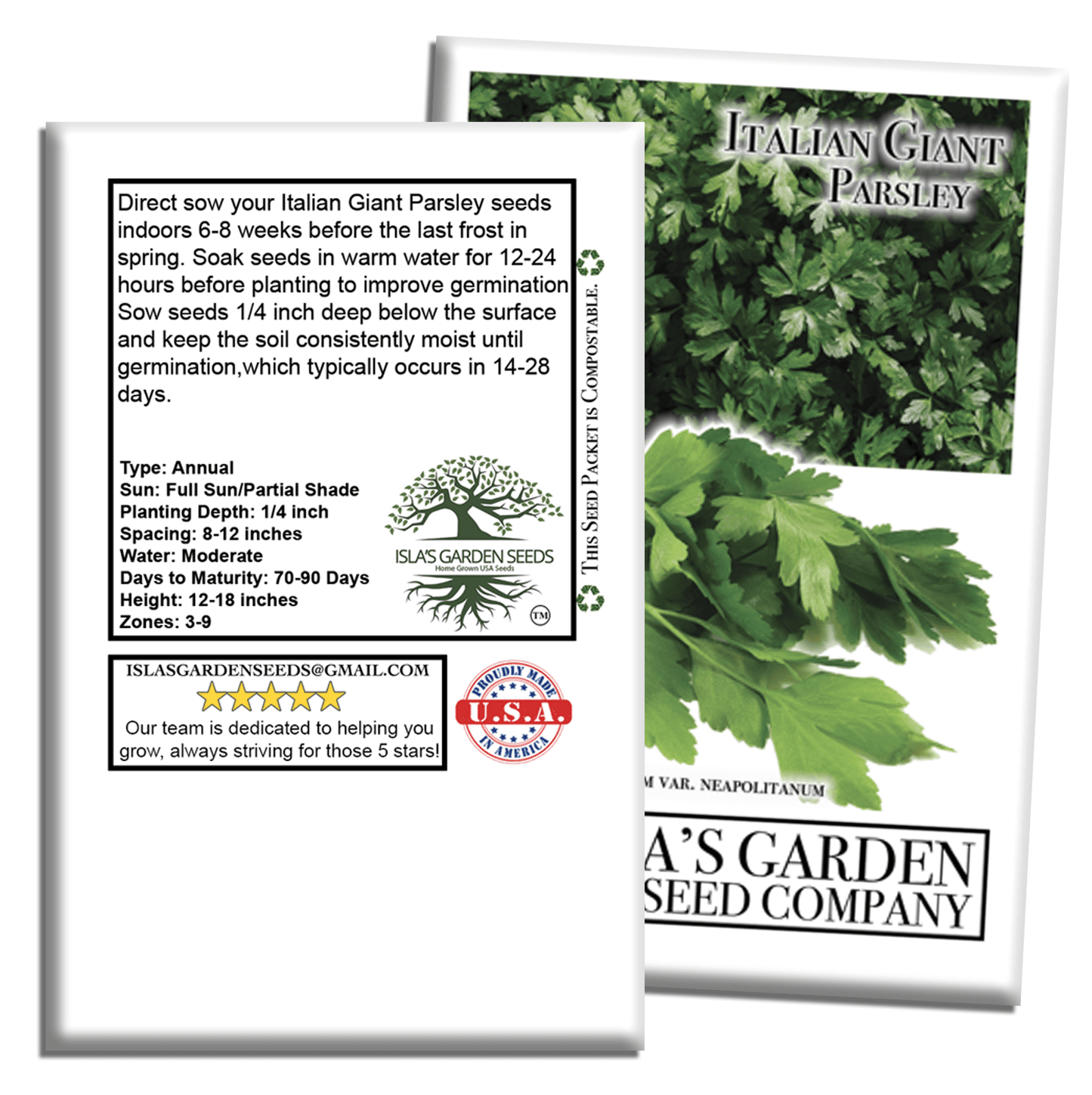 Italian Giant Parsley | 200 Seeds/Pk