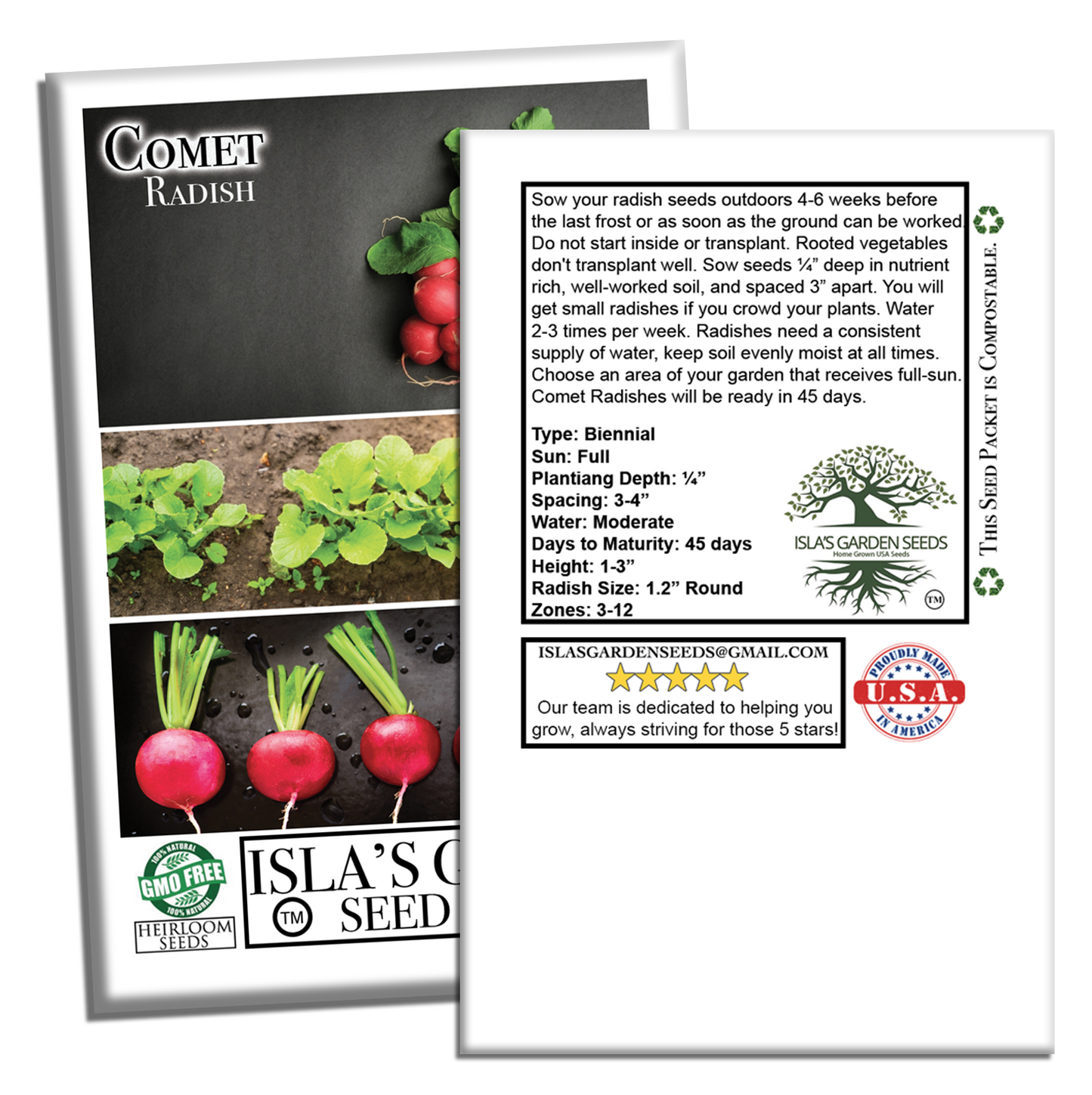 Comet Radish | 200 Seeds/Pk
