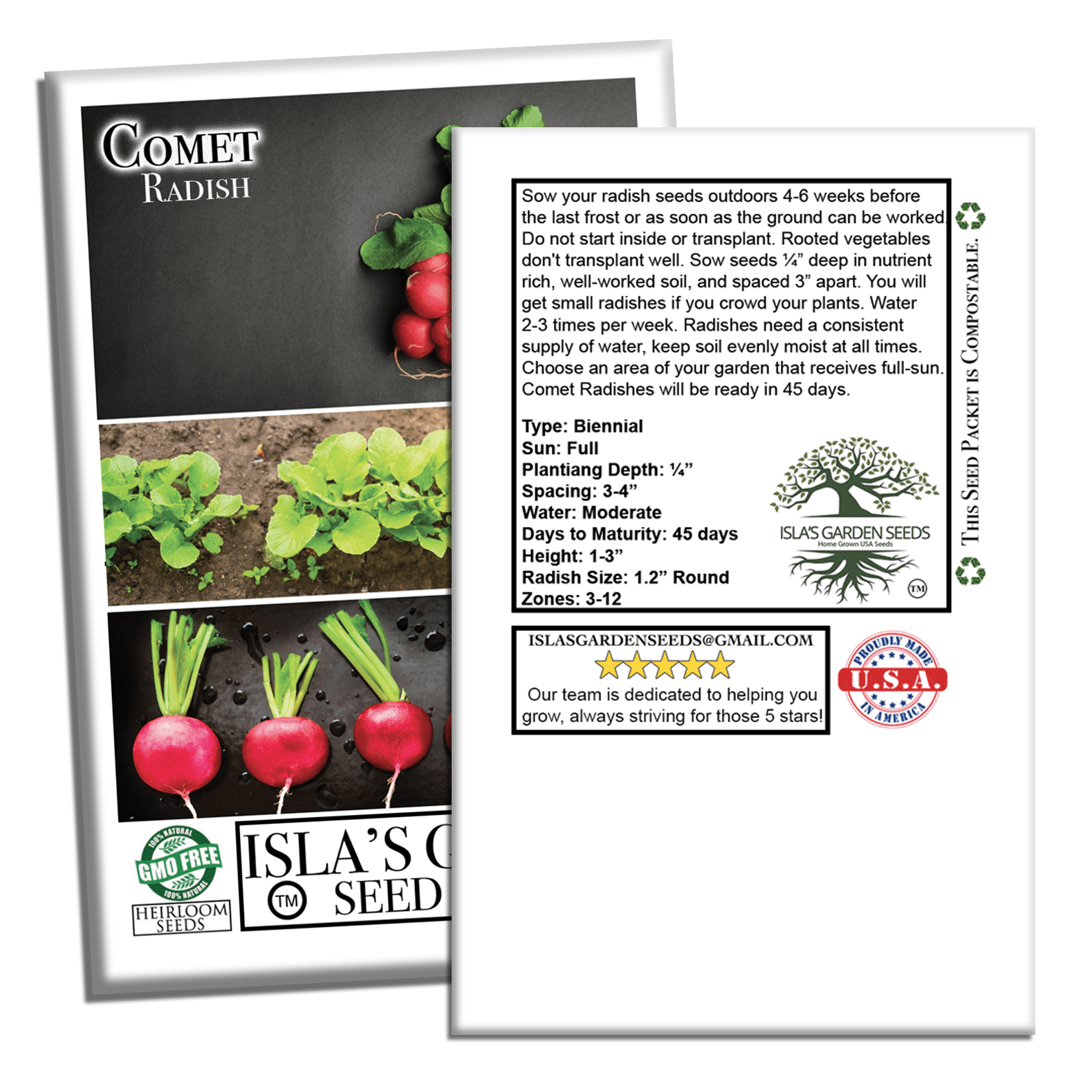Comet Radish | 200 Seeds/Pk