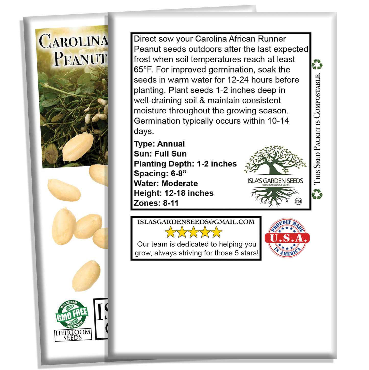 Carolina African Runner Peanut - 20 Seeds/Pk
