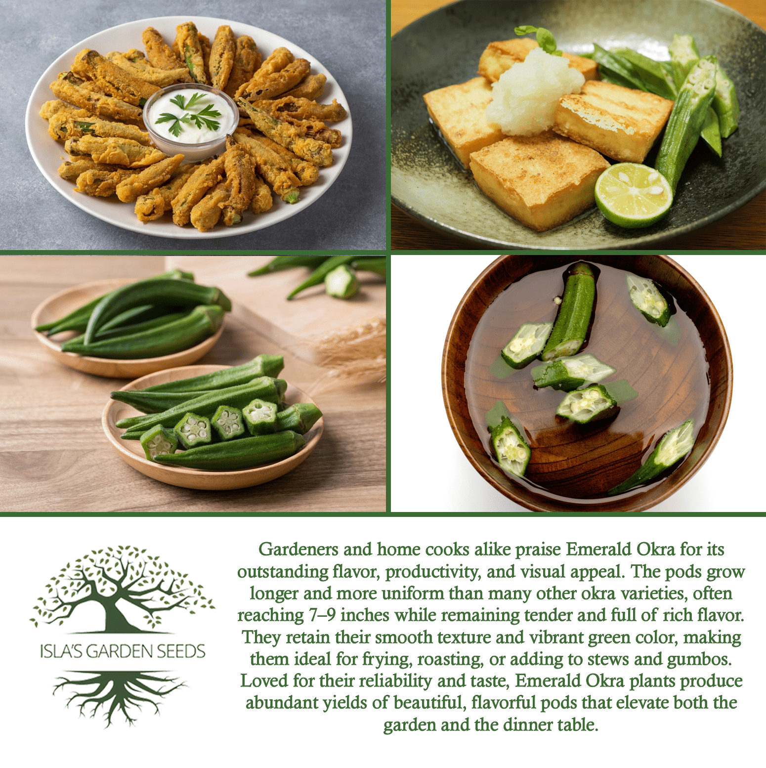 Emerald Okra | 50 Seeds/Pk
