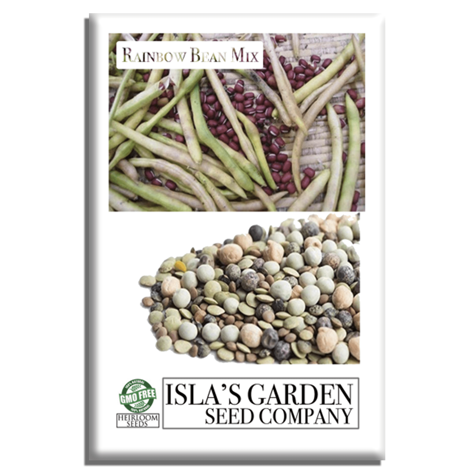 rainbow garden seeds Rainbow Bean Mix Sprouting Seeds, Adzuki, Garbanzo, Green Pea, & Lentil, 40 Heirloom Seeds in Mixture Per Packet, Non GMO Seeds