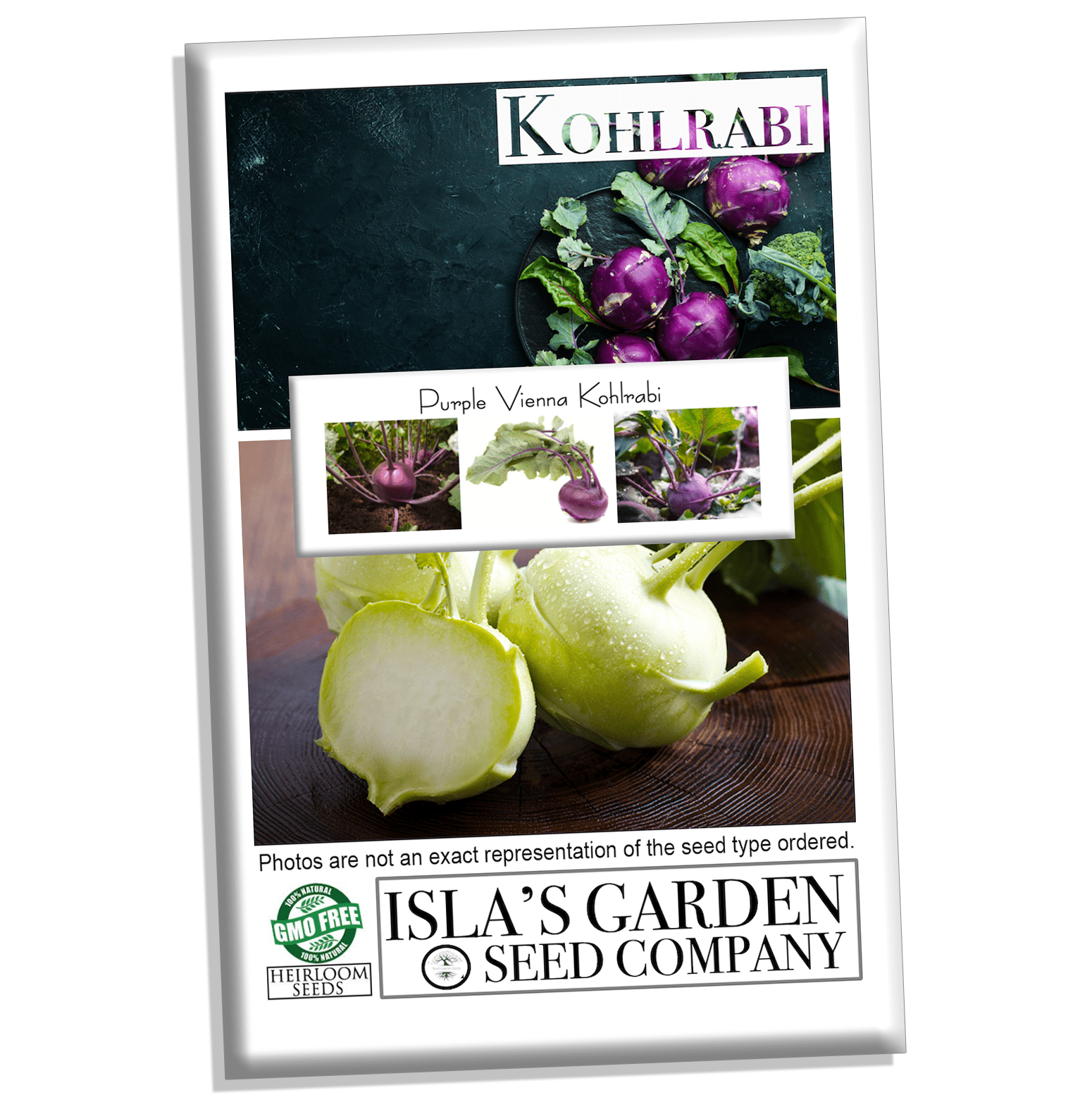 Purple Vienna Kohlrabi Seeds, 300+ Heirloom Seeds Per Packet, Non GMO Seeds