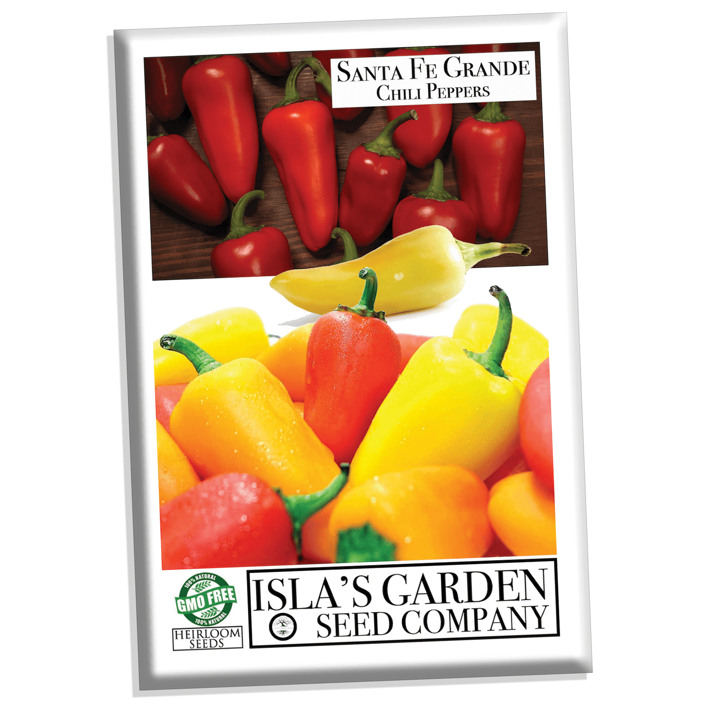 Santa Fe Grande Hot Pepper Seeds, 50+ Heirloom Seeds Per Packet, Non GMO Seeds
