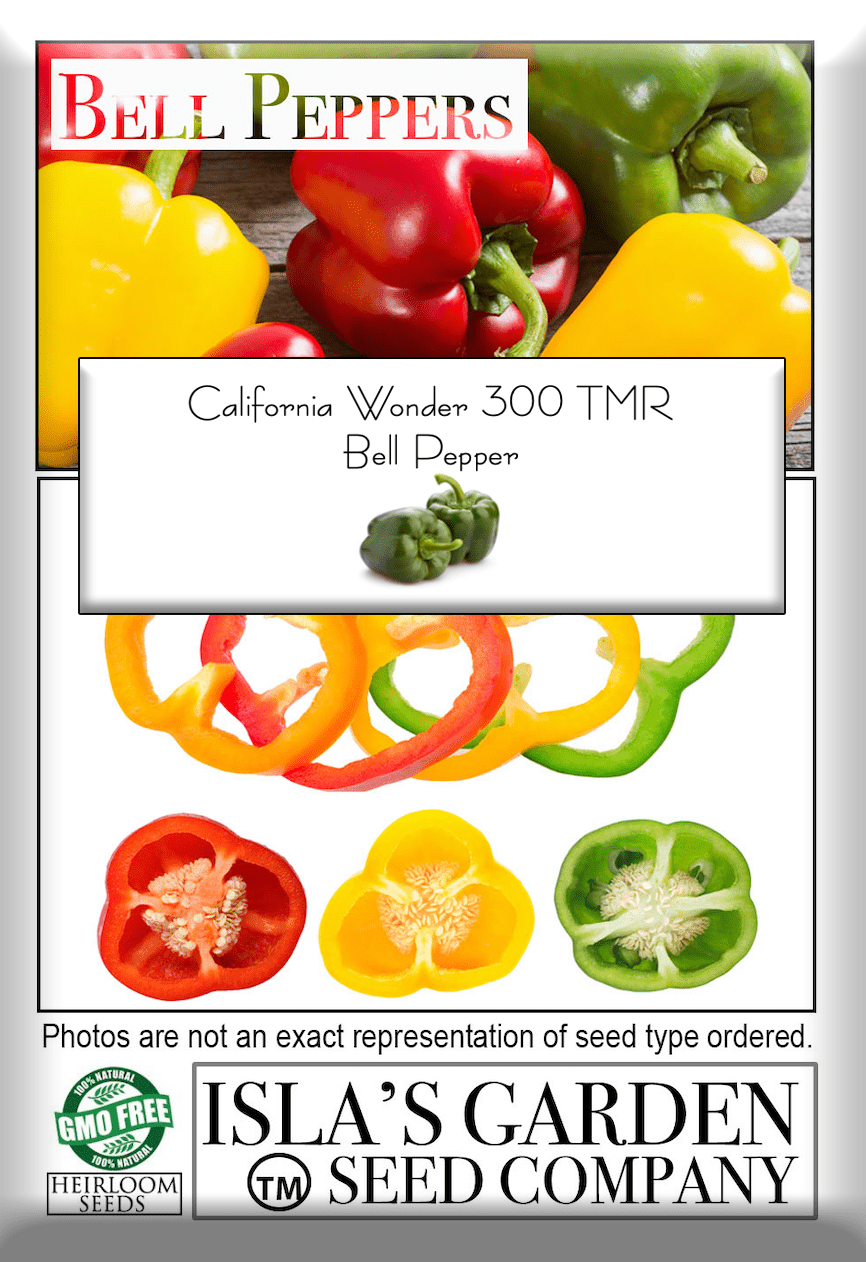 California Wonder 300 TMR Bell Pepper, 100 Heirloom Seeds Per Packet, Non GMO Seeds
