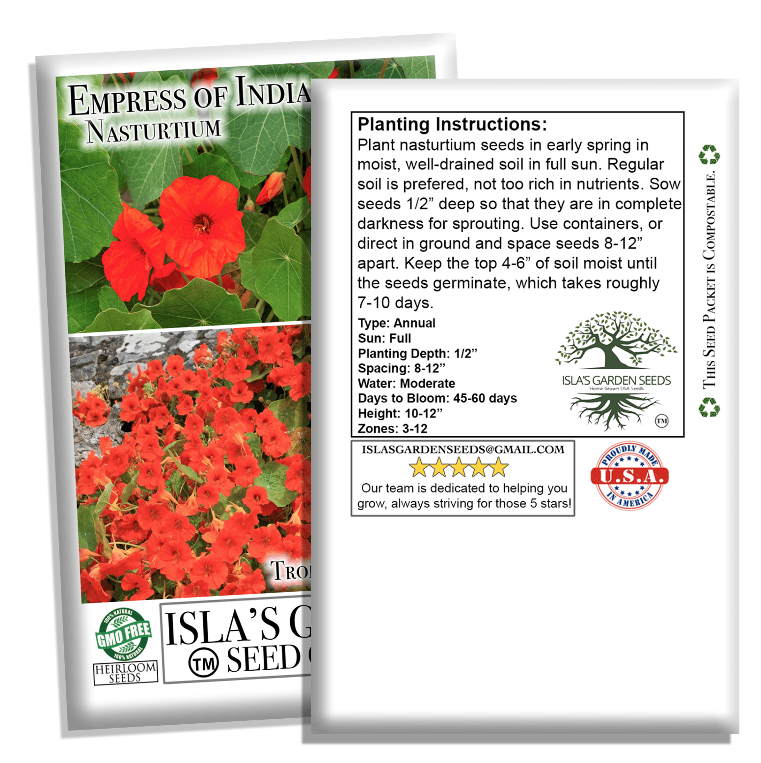 Empress of India Nasturtium | 50 Seeds/Pk