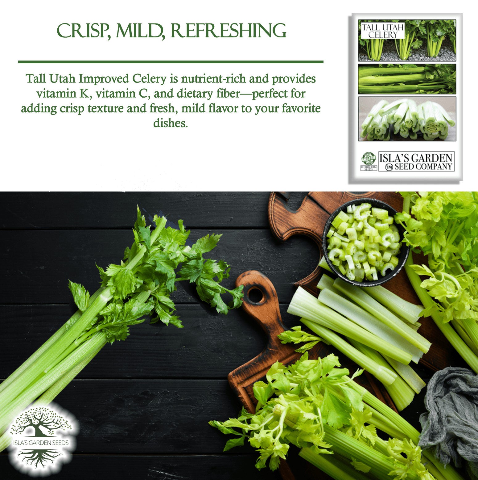 Celery Tall Utah 52-70 Improved | 2,000 Seeds/Pk