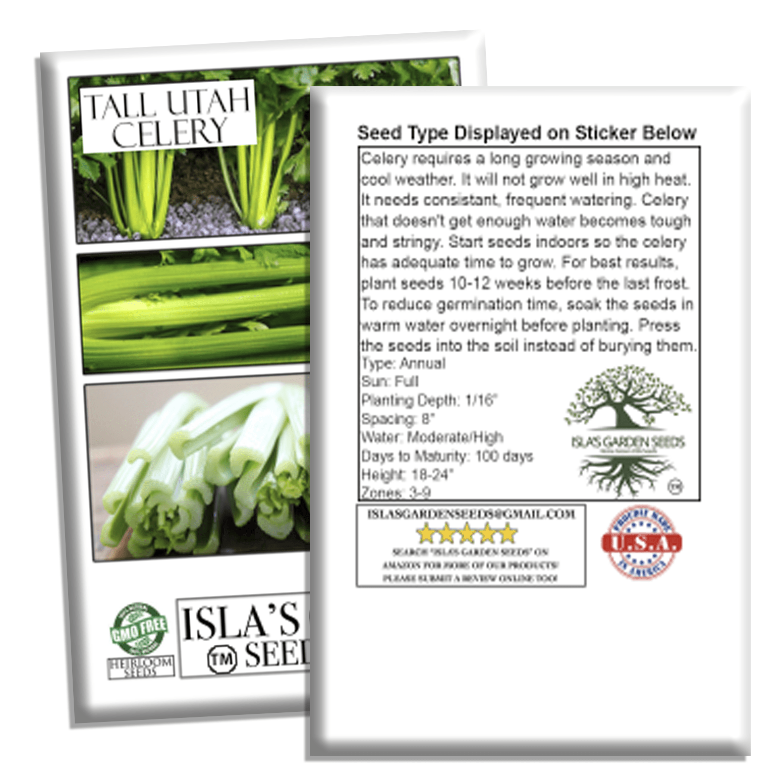 where to buy celery seeds for planting Celery Tall Utah 52-70 Improved Seeds, 2000 Heirloom Seeds Per Packet, Non GMO Seeds, Isla's Garden Seeds