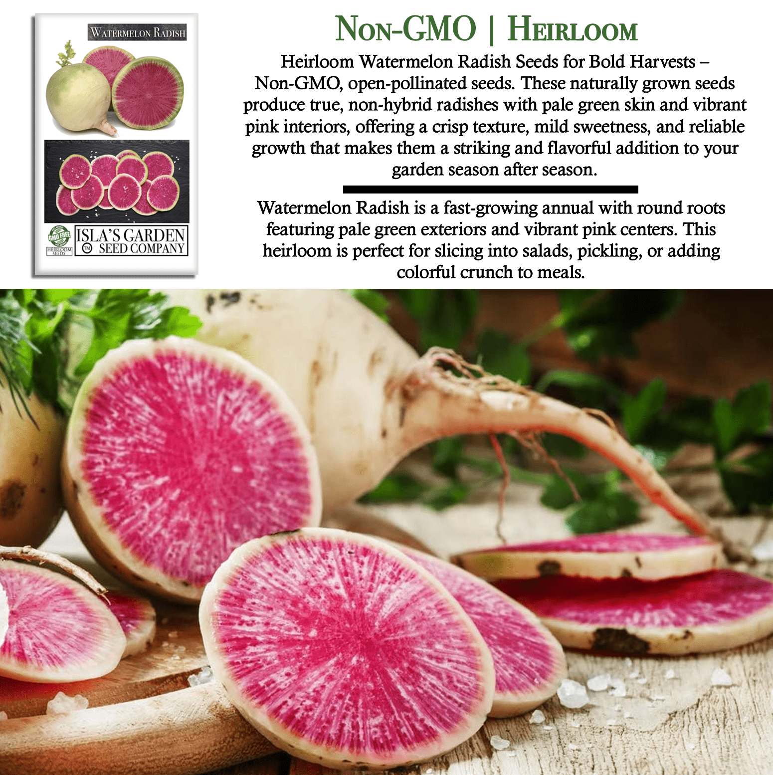 Watermelon Radish | 120 Seeds/Pk