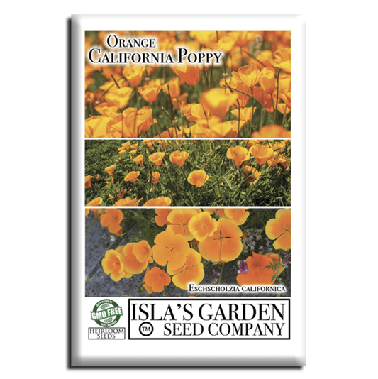 Orange California Poppy Seeds – 1500 Seeds/PK, Non-GMO Heirloom Wildflowers