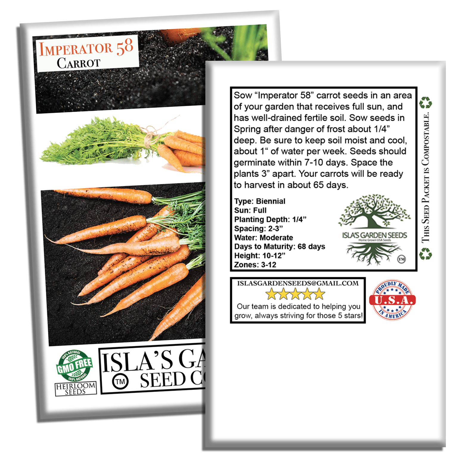 Imperator 58 Carrots | 400 Seeds/Pk
