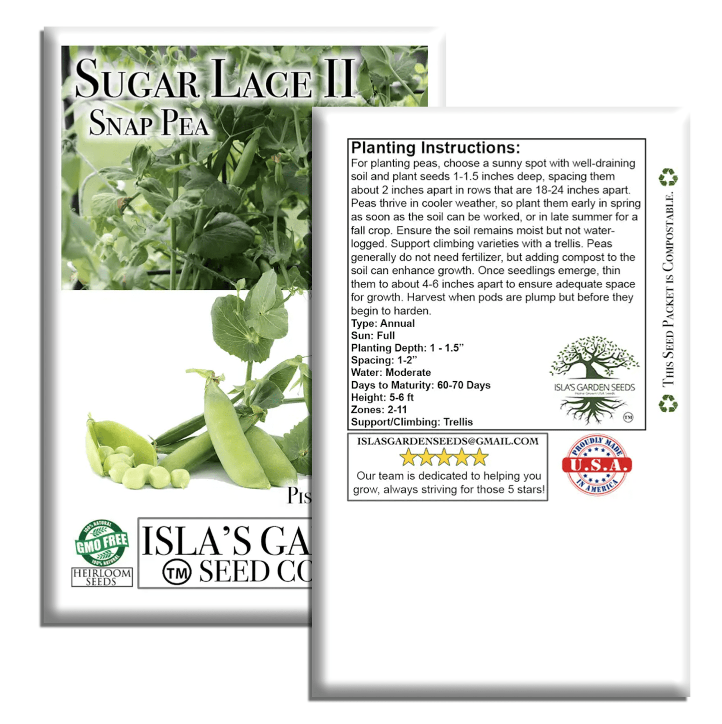 Sugar Lace II Garden Peas | 50 Seeds/Pk