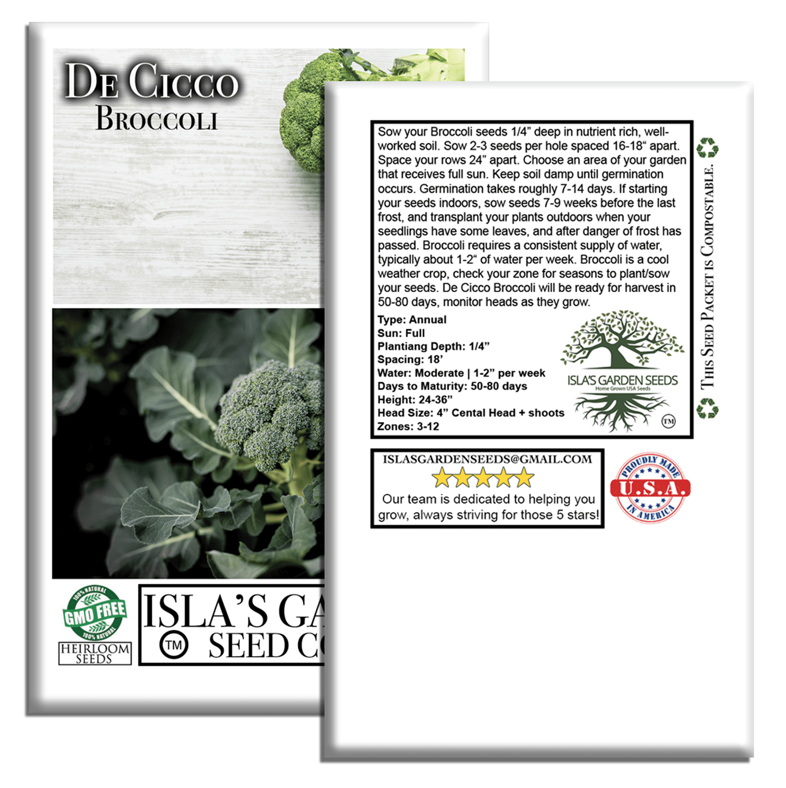De Cicco Broccoli | 300 Seeds/Pk