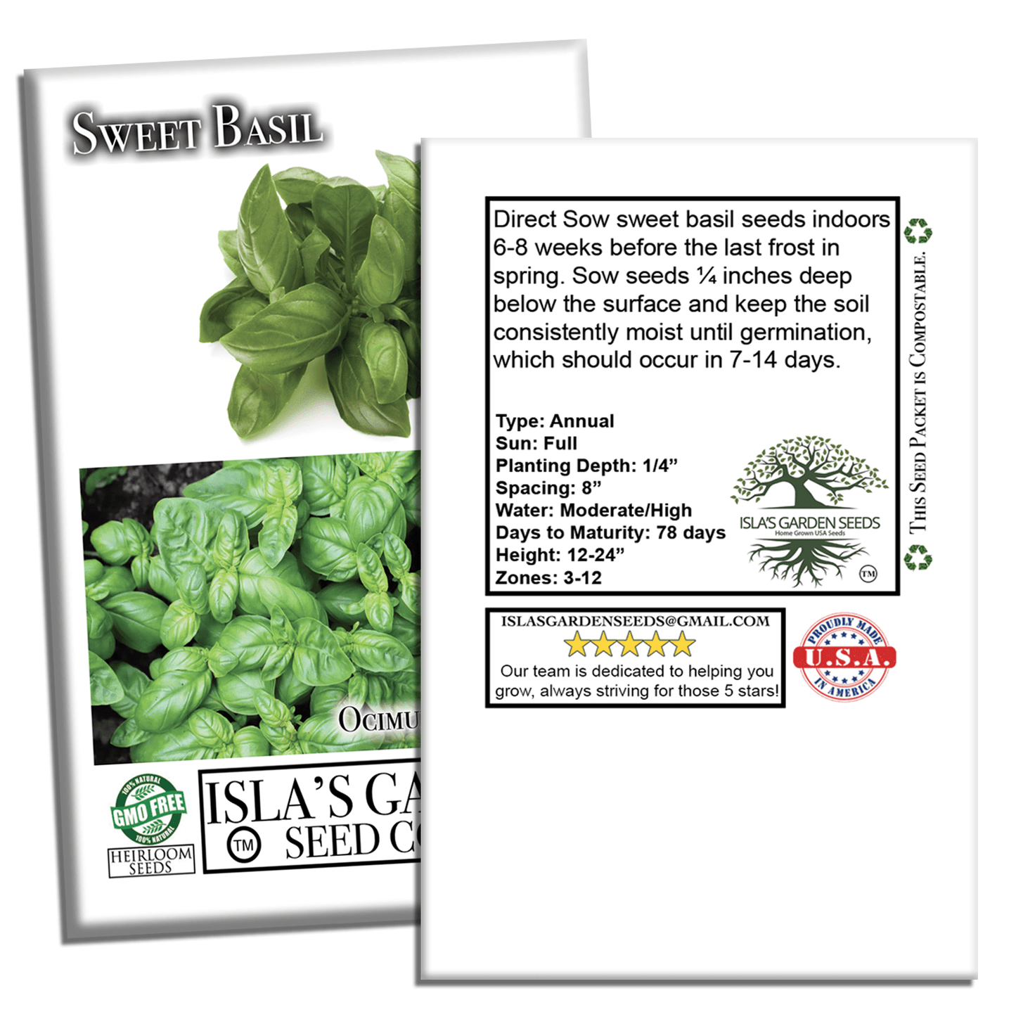 Sweet Basil | 250 Seeds/Pk