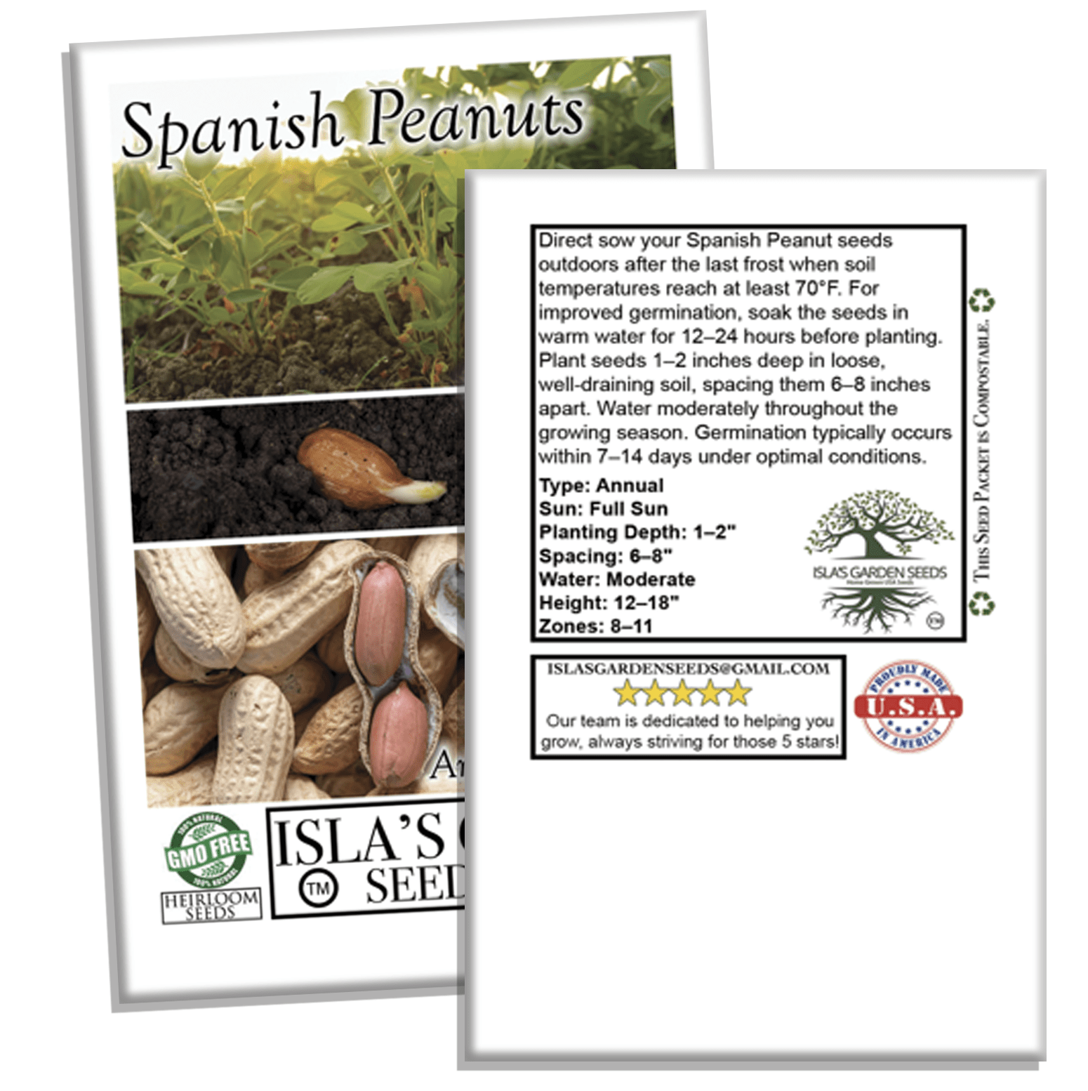 where to get peanut seeds for planting Spanish Peanut Seeds (Arachis hypogaea) 20 Non-GMO Heirloom by Islas Garden Seeds, Early-Maturing Variety with Bold Flavor, Great for Roasting, Snack