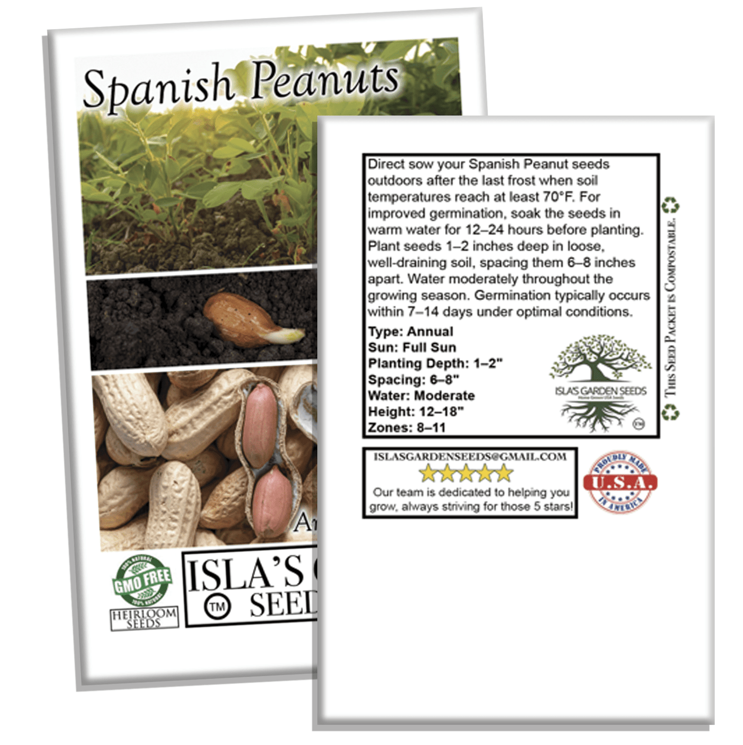 Spanish Peanut Seeds - 20 Seeds/Pk