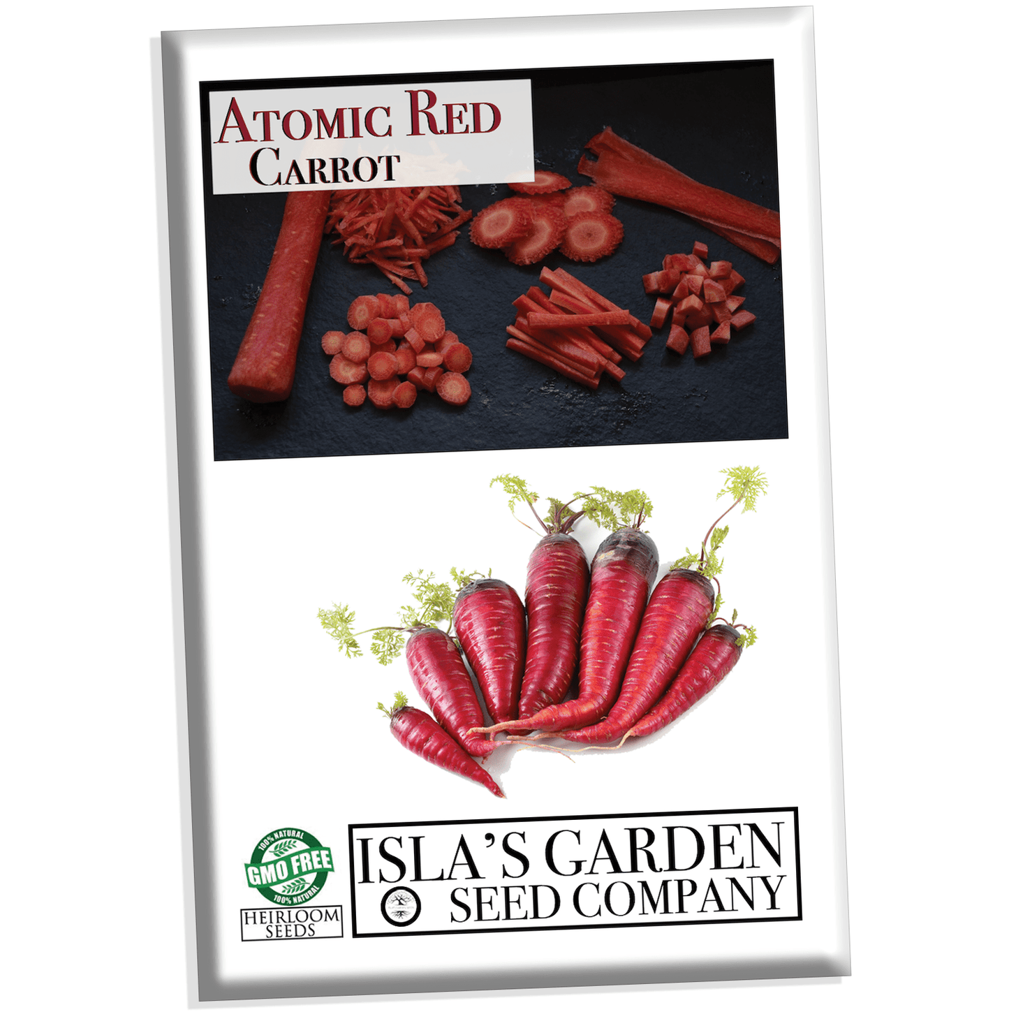 Atomic Red Carrot Seeds for Planting, 250+ Heirloom Seeds Per Packet, Isla's Garden Seeds , Non GMO Seeds, Botanical Name: Daucus Carrota, Great Home Garden Gift