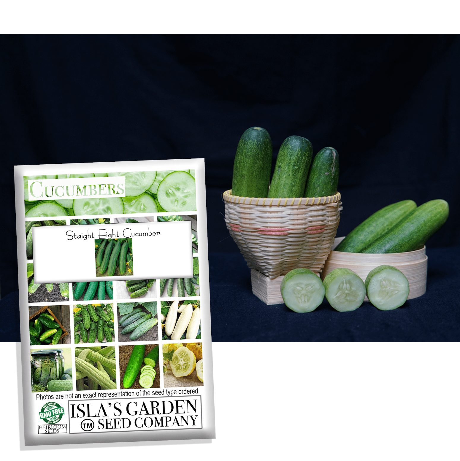 Straight Eight Cucumber Seeds, 100+ Heirloom Seeds Per Packet, Non GMO Seeds