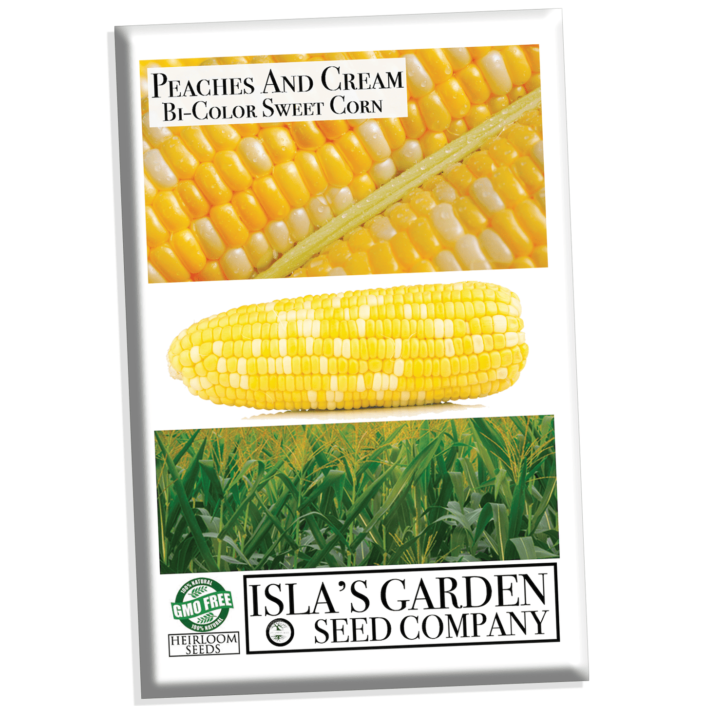 "Peaches and Cream" Bi-Color Sweet Corn Seeds for Planting, 25+ Heirloom Seeds Per Packet, Non GMO Seeds, Botanical Name: Zea Mays