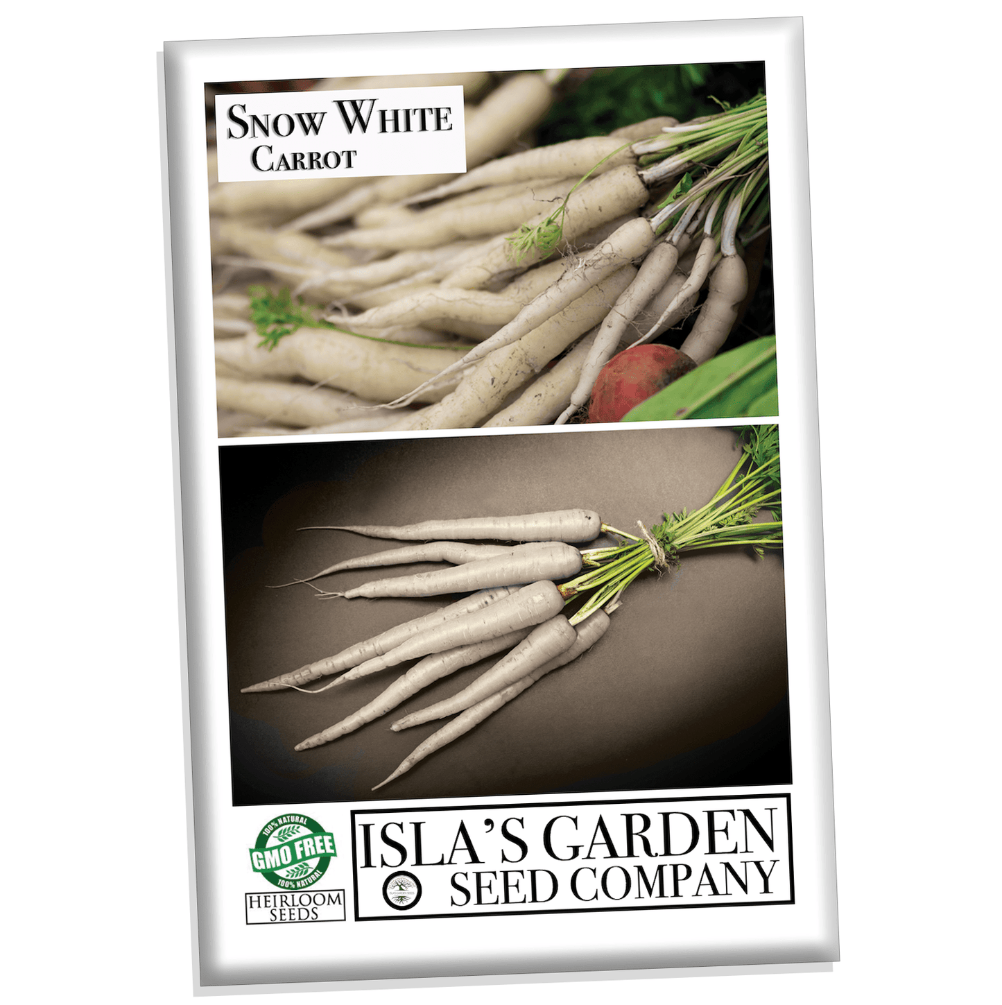 Snow White Carrot Seeds, 350 Heirloom Seeds Per Packet, Non GMO Seeds, Botanical Name: Daucus carota subsp. sativus