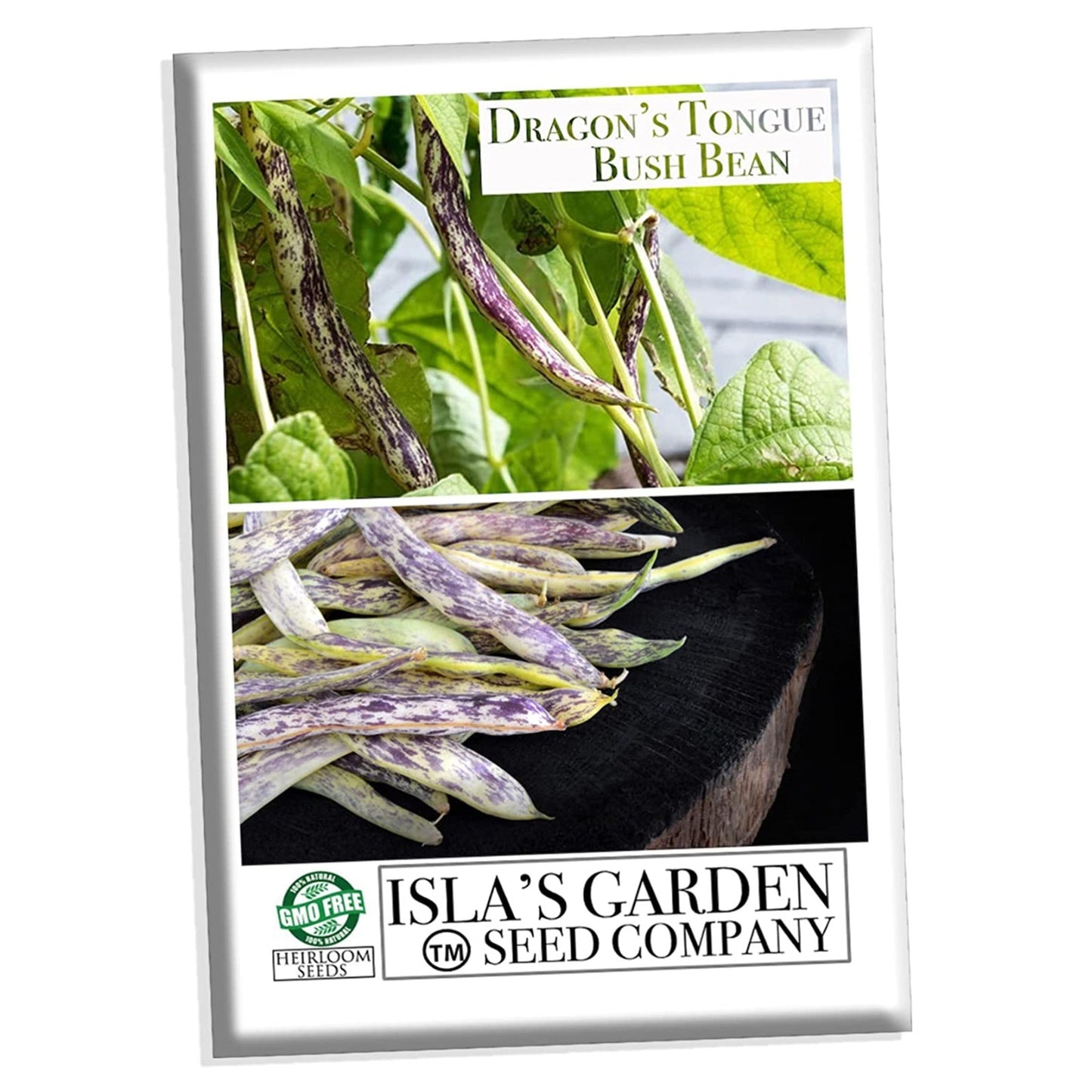 Dragon's Tongue Bush Bean Dragon Langerie , 25 Heirloom Seeds Per Packet, Non GMO Seeds